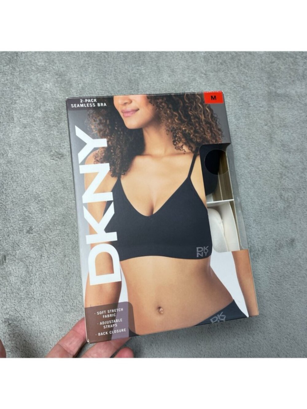 NWT DKNY Women's M 2-Pack Seamless Bra Black Cream F1243 - Picture 5 of 10